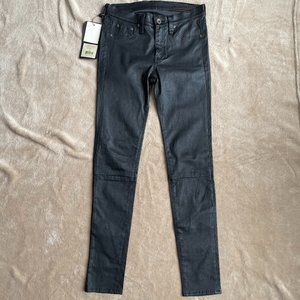 Rag & Bone Black Leather Pants size US 26 (label says 28)